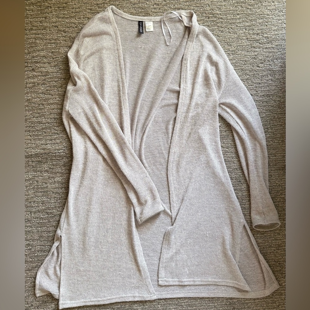 H&M Divided Gray Knit Long Cardigan Sweater